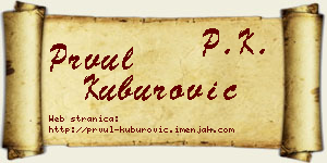 Prvul Kuburović vizit kartica
